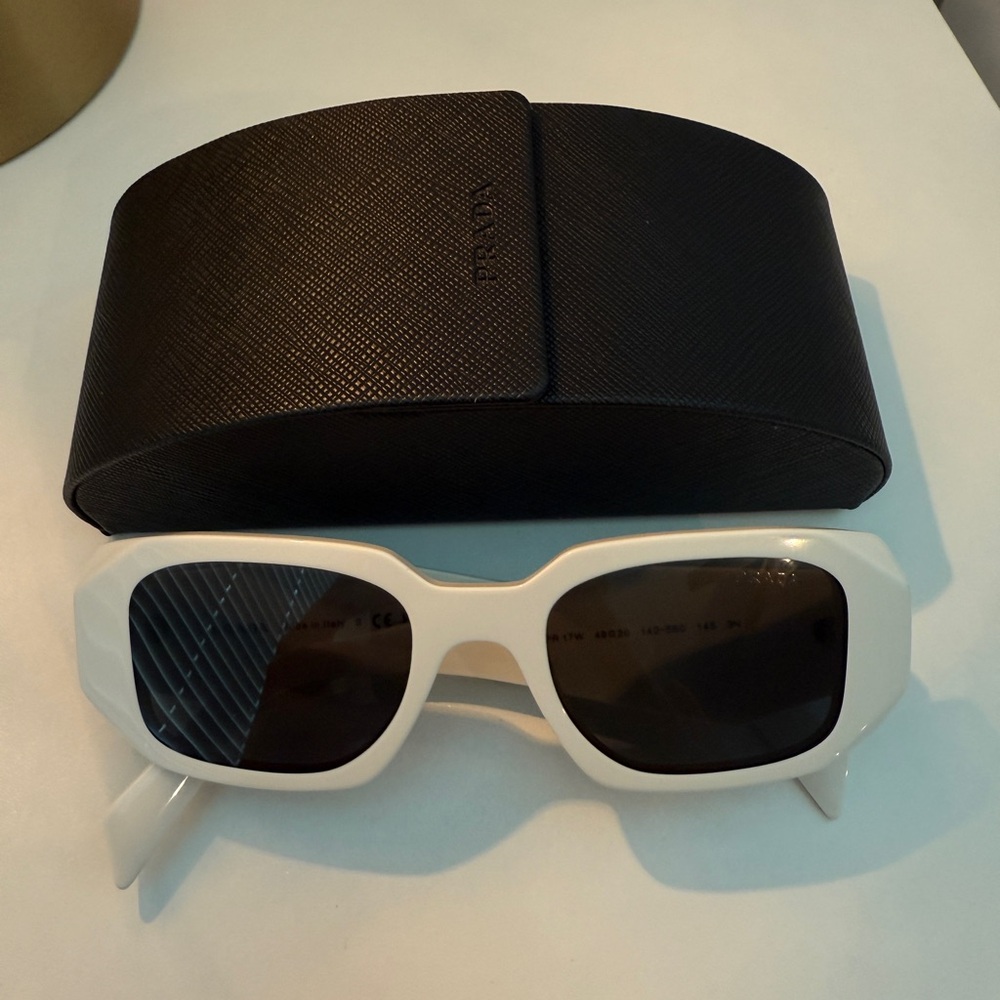 Prada Rectangular Sunglasses In White - image 7
